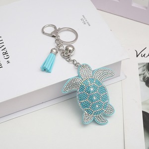 Sea Turtle <span class=keywords><strong>Crystal</strong></span> Chaveiros para Mulheres e Meninas Bling Mochila Chaveiro Bedazzled Purse Encantos Saco Presentes Artesanais