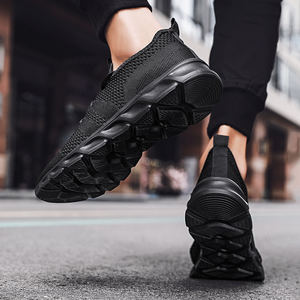 男士休闲运动轻便运动鞋透气网布白色黑色跑鞋夏季冬季春秋 - Product Image 3