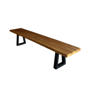 ม้านั่งไม้เรน ดีไซน์โครงไม้เนื้อแข็งและโลหะ ทนทาน เหมาะสำหรับการใช้งานในบ้านสไตล์โมเดิร์นอินดัสเทรียลและการใช้งานในธุรกิจบริการ - Product Image 2