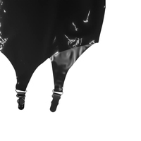 Combinaison élégante en latex naturel de 0,4 mm d'épaisseur, faite à la main, pour femmes, avec robe, leggings et boucle.