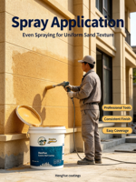 Revêtement liquide acrylique décoratif extérieur HENGYUE, peinture murale texturée mate en spray, couleur sable naturel, résistant aux intempéries
