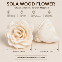 Fleur de tulipe en bois de Sola de 4 cm, faite à la main, écologique, décoration d'intérieur pour le printemps, la fête des mères, Pâques, mariage