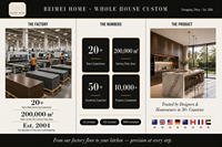 Meubles de cuisine sur mesure bicolores, brun mocha en haut, gris ardoise en bas, marbre Arabescato, sans poignées, OEM Villa Factory