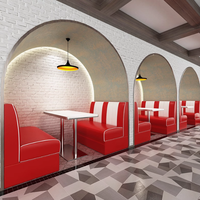 Canapé de style américain vintage pour les hôtels et les écoles, ensemble de tables et de chaises pour le restaurant, le thé au lait