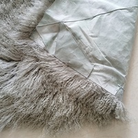 Tapis en fourrure de mouton de Mongolie de luxe écologique de qualité supérieure, sur mesure, carré, en vraie peau de mouton, couverture en fourrure à poils longs bouclés, tapis rembourré