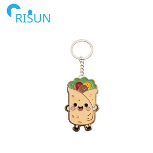 制造搪瓷钥匙扣卡利墨西哥卷饼定制标志眨眼几天purrico墨西哥卷饼猫钥匙扣食品软钥匙圈Llavero钥匙 - Product Image 2