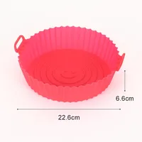 Plateau de cuisson en silicone de 22 cm pour friteuse à air, panier en silicone réutilisable pour pizza et poulet frit, accessoires pour friteuse à air