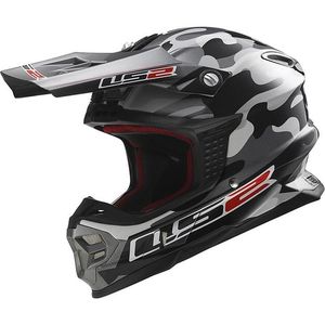 Casco Ls2 Cross Mx456 Bianco Grigio in Fibra di Vetro XL per Moto da Corsa - Product Image 1