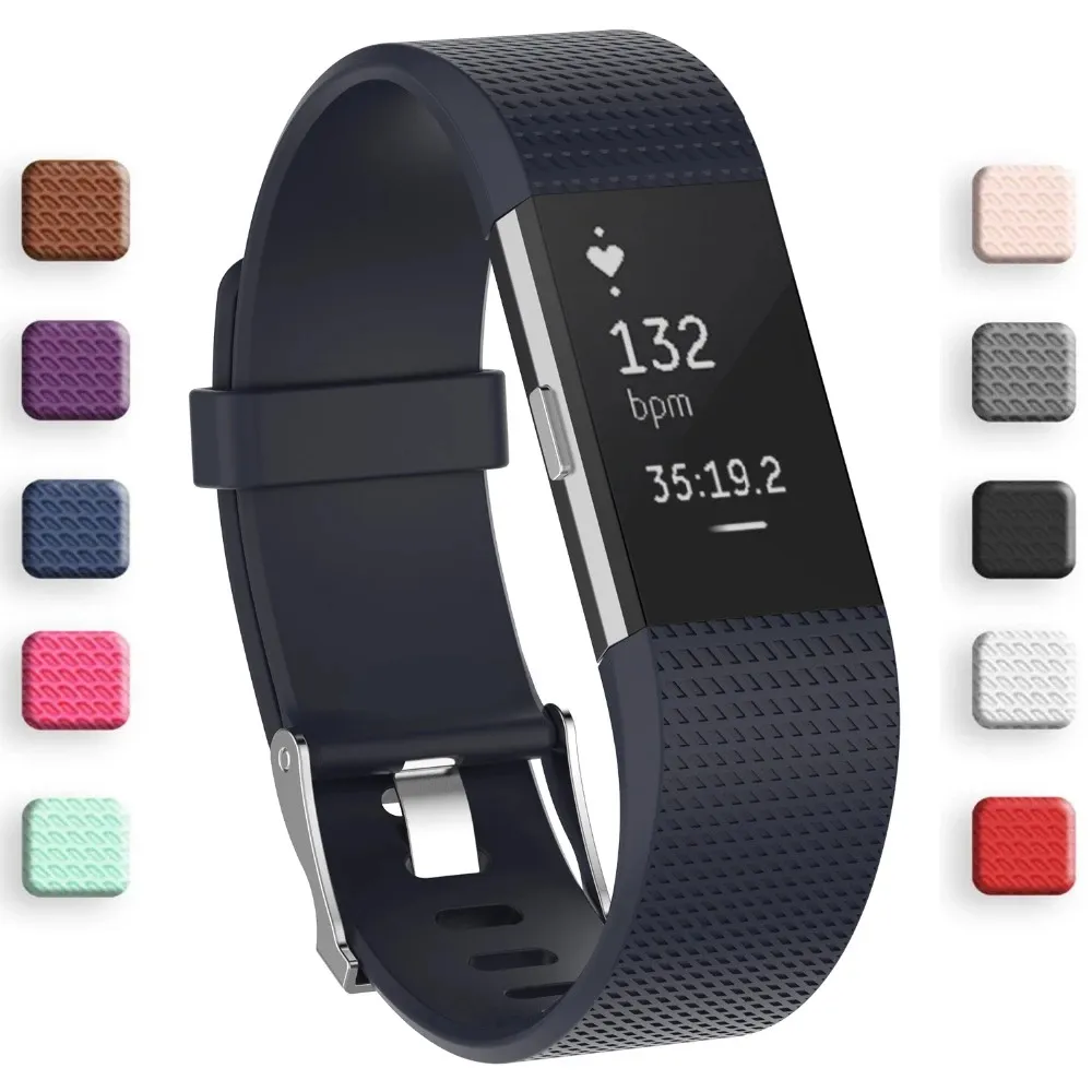 Silicone strap for fitbit charge2 band Smart TPE bracelet watches Replacement Sport Strap Bands for Fitbit Charge 2