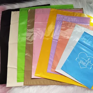Sobres de envío de poliéster Rosa ecológicos de diseño personalizado, bolsa de correo para ropa, bolsa de mensajería con logotipo impreso de fábrica