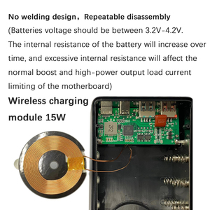 16 Buah Kit Casing Catu Daya Seluler DIY Bank Pengisi Daya Baterai 18650 Aksesori Catu Daya Nirkabel Bebas Penyolderan Dapat Dilepas - Product Image 5