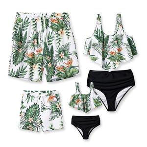 Maillot de bain thong de luxe personnalisé de haute qualité, imprimé feuilles, pour femme, collection assortie pour la famille - Product Image 5