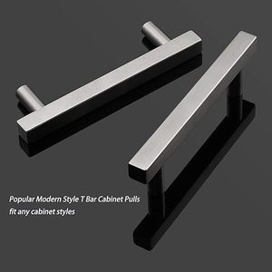 Modern Square Stainless Steel T Bar Furniture Handle for Kitchen Cabinet and Drawer <strong>Door</strong> Pulls - Product Image 4