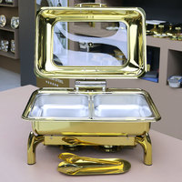 Ensemble chauffe-plats 9L en acier inoxydable détachable pour buffet d'hôtel, restaurant, fête et traiteur.