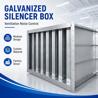 Hualiving Silencieux Acoustique Industriel Personnalisé Atténuateur de Bruit à Large Bande Faible Perte de Pression pour Ventilateur, Conduit, Chaudière, Échappement, Aération