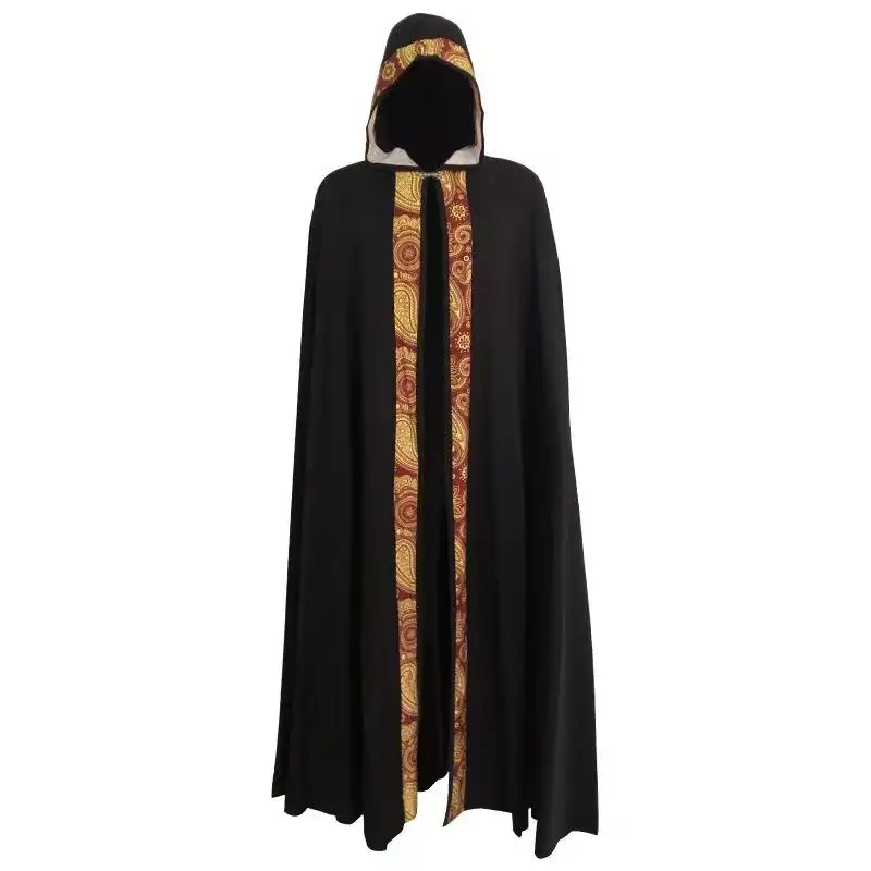 Негабаритный этнический Карнавальный костюм для взрослых костюмы для Хэллоуина средневековый Готический плащ с капюшоном пальто для Хэллоуина
