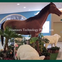 Modèle de cheval animatronique fait main pour centre commercial ou attraction interactive animale de parc à thème, fabriqué pour la vente