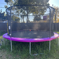 Trampolín Zoshine para Exteriores con Red Protectora y Luces LED, Tamaños de 8 a 16 Pies, Duradero y Seguro para Uso en el Hogar y Jardín