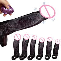 ORALSX XL Realistischer Vibrierender Penis-Sleeve G-Punkt-Stimulator Hohler Dildo Großhandel Ejakulationsverzögerung Erwachsenen-Sexspielzeug für Männer