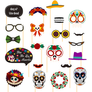2026 Artículos de Papel para Fiestas <span class=keywords><strong>del</strong></span> Día de Muertos y <span class=keywords><strong>Carnaval</strong></span> Mexicano Transfronterizo: Gafas y Letreros de Mano. Venta al por Mayor Disponible. - Product Image 1