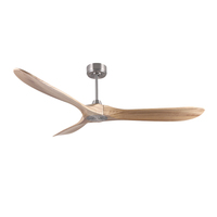 Ventilateur de plafond moderne avec pales en bois massif de 52/60/70 pouces, luminaire, lustre, moteur DC, télécommande, ventilateurs de plafond LED