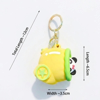 Vente en gros de jouets anti-stress écologiques en forme de panda, porte-clés en PVC, pendentifs, petits animaux mignons, jouets moelleux, cadeau pour enfants