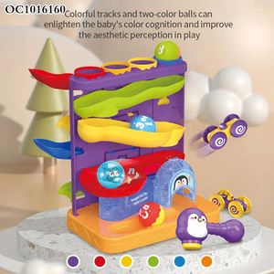 Jouets d'activités pour tout-petits de 1 à 3 ans, ensembles de pistes de <span class=keywords><strong>course</strong></span> de voitures à fente, tours de pistes à billes roulantes, jouets avec marteau - Product Image 5
