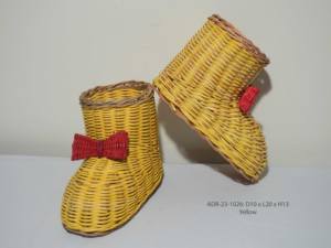 White Color Rattan <b>Wicker</b> Christmas Shoe for Christmas Decoration Factory Handicraft from Vietnam - Product Image 4