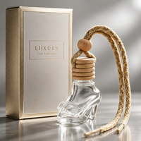 Flacon de parfum pour voiture en verre en forme de talon aiguille de 8 ml, diffuseur d'huiles essentielles suspendu avec couvercle en bois, flacon stiletto