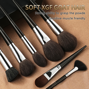 BEILI haute qualité naturel XGF cheveux de chèvre belette cheveux maquillage pinceau ensemble gravé Logo ébène poignée poudre pinceaux ensemble pour cadeau - Product Image 5