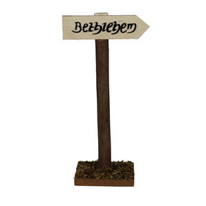 ZICOM Germany Bethlehem Nativity Scene Accessories 4.8 X 4 X 11 cm <b>Wood</b> <b>Signpost</b> Christmas Decorations Model 99999-44103102401 - Product Image 1