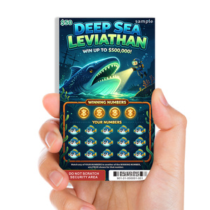 Winning Number Lottery Card Scratch Tickets Custom Free Design SharkTheme Digital Printing Scratch Lottery Tickets - Product Image 4