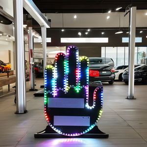 Bande lumineuse LED pour voiture avec télécommande, symbole <span class=keywords><strong>de</strong></span> geste du majeur, feu stop d'avertissement LED ambre 12V - Product Image 5
