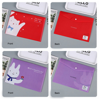 Pochette de classement avec logo personnalisé Sac en plastique transparent pour documents de format A4 Sac de classement en PP avec bouton pression