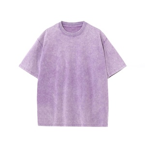 Camiseta con cuello redondo Vintage de calle alta y logotipo personalizado, camisetas lavadas con ácido con estampado de Hip Hop, ropa de calle de algodón 100%, camisetas para hombres - Product Image 3