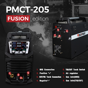 Machine à souder multifonction <span class=keywords><strong>DECAPOWER</strong></span> Digital Intelligence FUSION PMCT-205 6 en 1 MIG MMA TIG Cut Multi Welder 230V en stock - Product Image 2