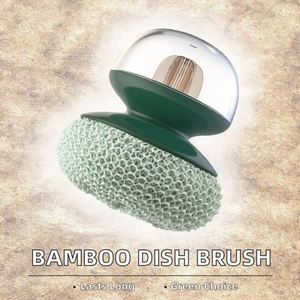 Brosses de nettoyage écologiques en fibre de bambou 90*90mm 205g pour casseroles, vaisselle et ustensiles de cuisine - Product Image 4
