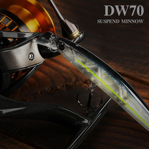 Leurre de pêche TSURINOYA DW70 100mm/9.5g, Minnow suspendu, Leurre pour brochet et perche, Appât artificiel dur, Hameçons triples - Product Image 6