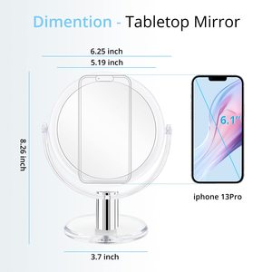 Miroir de Maquillage Portable 360 Degrés Double Face Grossissement 10X Pliable Finition Chromée Mignon pour la Beauté - Vente en Gros Usine - Product Image 4