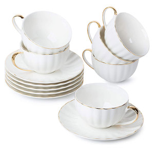 Pomeriggio all'ingrosso inglese migliore bulk bone china tazze e piattini da caffè in porcellana bianca tazza da tè e piattino set - Product Image 4