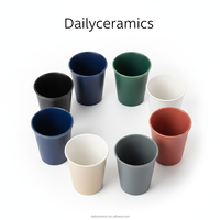 Ensemble de tasses à café en céramique blanche conique Liling Daily, tasse à café réutilisable minimaliste pour cadeaux d'affaires, bureau à domicile, 12 oz