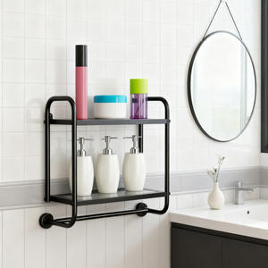 Estante de cocina de hierro, mueble de baño de pie, moderno, individual, antirrobo, para almacenamiento de toallas - Product Image 5