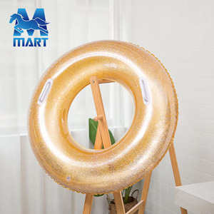 Bouée gonflable Mart dorée avec paillettes pour piscine et <span class=keywords><strong>bain</strong></span>, jouet flottant pour l'eau - Product Image 2