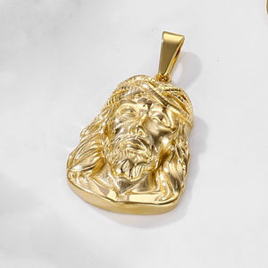 Olivia - Colgante Religioso de Acero Inoxidable con Cabeza de León, Jesús, <span class=keywords><strong>Caballero</strong></span>, León, Joyería de Moda, Colgante Egipcio de Oro de 18K para la Fabricación de Joyas - Product Image 4