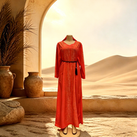 Robe Abaya en satin imprimé floral pour femmes, grande taille, vintage, en polyester imitation soie, été, Moyen-Orient, Afrique, musulmane, avec foulard