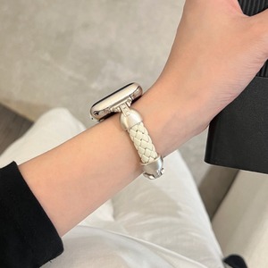 Bracelet de montre en cuir tissé de style petit et tendance, adapté aux montres <span class=keywords><strong>Apple</strong></span> Series 10 9 8 <span class=keywords><strong>7</strong></span> 6 5 4, cadrans de 38 à 49 mm - Product Image 4