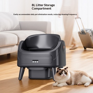 Bac à litière pour chat électrique intelligent noir entièrement automatique, extra large, anti-éclaboussures, à ouverture facile, facile à nettoyer, <span class=keywords><strong>robot</strong></span> pour chats - Product Image 1