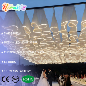 Voilages de plafond Neonawall avec lumières, hauteur 50 cm, blanc chaud, pour cérémonie de <span class=keywords><strong>mariage</strong></span>, fête d'anniversaire, décoration d'arche - Product Image 1