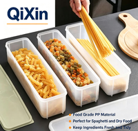 Boîte de rangement pour pâtes en PP de qualité alimentaire moulée par injection, personnalisable, avec couvercle à rabat, empilable, hermétique, grande capacité, organisateur de nouilles