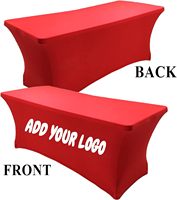 Housse de table personnalisée 4FT/5FT/6FT/8FT en spandex extensible, nappes personnalisées avec logo d'entreprise